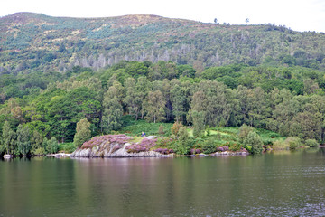 Fototapeta na wymiar Picturesque Loch Catherine Lake. Sterling. Scotland. United Kingdom
