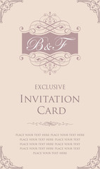 Invitation card design - luxury vintage style
