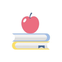 books apple school education learning flat style