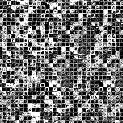 Grunge background black and white. Pattern of scratches, chips, cracks. Vector monochrome pattern of dirt. Old worn surface