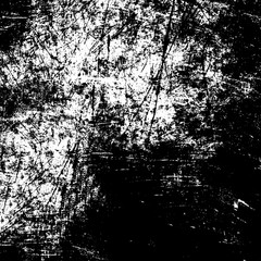 Grunge background black and white. Pattern of scratches, chips, cracks. Vector monochrome pattern of dirt. Old worn surface