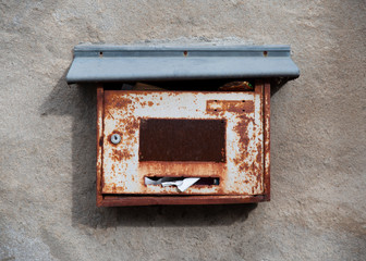 Vintage metal letter box from home