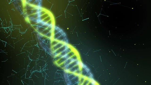 Alien DNA Chain. Digital DNA Readings. Digital Background Loop. Artificial Intelligence. Futuristic Technology. Digital Code Engineering