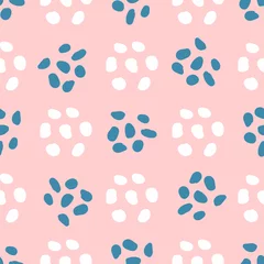Wall murals Geometric shapes Cute seamless pattern with abstract shapes drawn by hand. Simple girly print. Vector illustration.