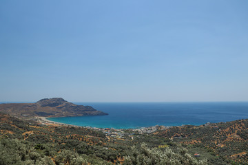 Sea view from the mountain in Crete