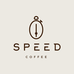 coffee and tea watch cafe logo vector icon illustration custom logo design vector