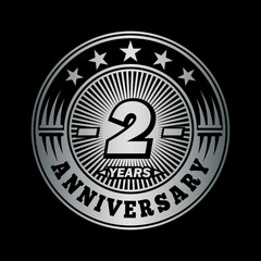 2 years anniversary celebration logo design. Vector and illustration.