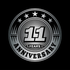 11 years anniversary celebration logo design. Vector and illustration.