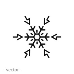 automatic freeze, icon, auto frost logo, thin line web symbol on white background - editable stroke vector illustration eps 10