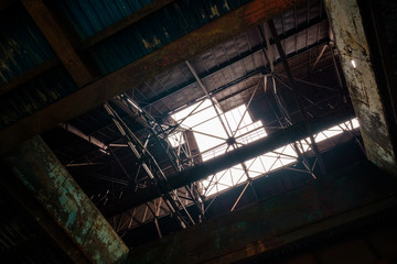 Fototapeta na wymiar Exterior of an abandoned metallurgical plant