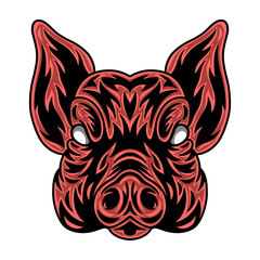Pig face. Design element for poster, card, banner.