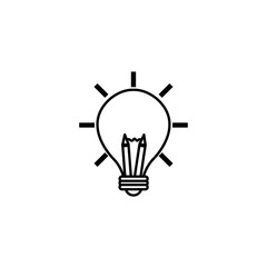 light bulb bright idea icon line style