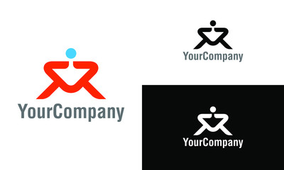 Creative letter KK and human logo design template. Creative vector emblem, for icon or design concept.