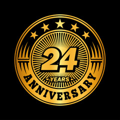 24years anniversary celebration logo design. Vector and illustration.