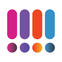 Colour palette vector illustration set