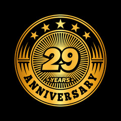 29 years anniversary celebration logo design. Vector and illustration.