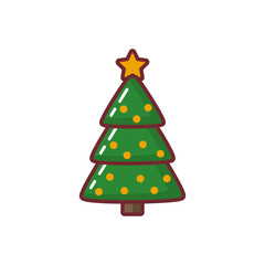 Merry christmas pine tree vector design