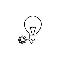 light bulb gear idea icon line style