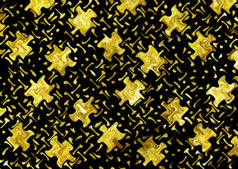 yellow golden geometric pattern on black background