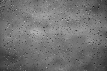 Water drops on window glass.