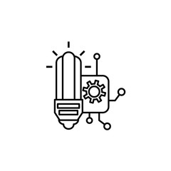 bulb board circuit gears idea icon line style