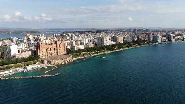 Taranto ripresa drone da mar grande, drone shooting.