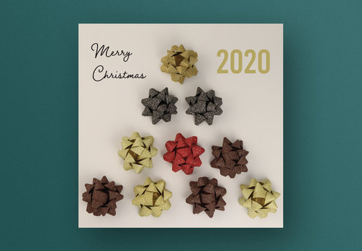 Greeting Card with Paper Star Tree
