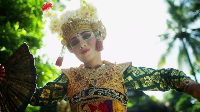 Portrait Balinese female an ancient dance tradition Indonesia