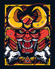 Samurai Demon Warrior Mascot