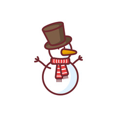 Merry christmas snowman vector design