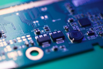 Close-up of electronic circuit board