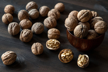 tasty walnuts food background