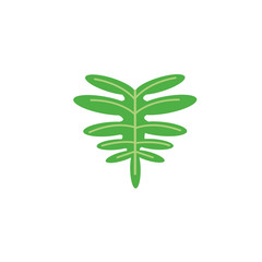 exotic foliage nature leaf icon flat