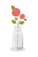 Flowers inside vase vector design
