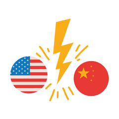 commercial war between china and usa vector design