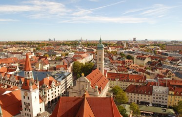 Fototapeta na wymiar Vista panorámica de Múnich / Alemania