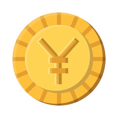 Isolated chinese yuan coin vector design