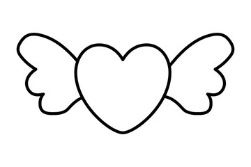 Isolated heart with wings vector design