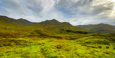 Beautiful scenic landscape of Scotland nature.