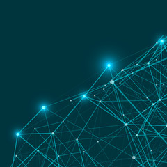 Abstract design connecting dots and lines. Digital technology concept, for website