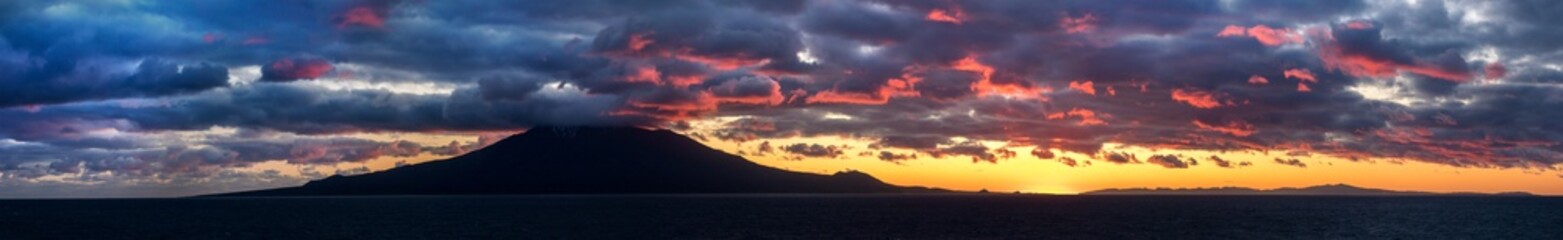 Panoramic view of the stratovolcano Mount Yotei located at the Shikotsu-Toya National Park in Hokkaido, Japan.