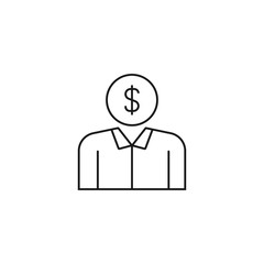 employee cost - minimal line web icon. simple vector illustration. concept for infographic, website or app.