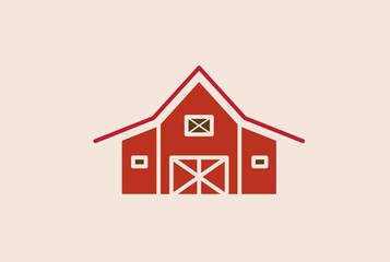 Agriculture farm barn illustration logo design vector graphic