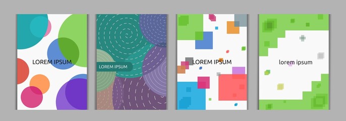 Naklejka premium set of abstract backgrounds. recatangle and circle transparant consept portrait backround