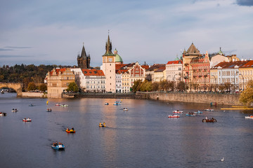 castle and charles bridge in prague