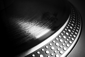 closeup of a vinyl record