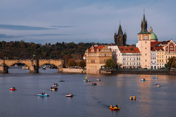 castle and charles bridge in prague
