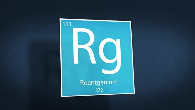  Periodic Table of Elements Cinematic Animated Series - Element Roentgenium hovering in space
