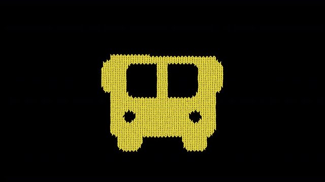 Symbol regular bus is knitted from a woolen thread. Knit like a sweater