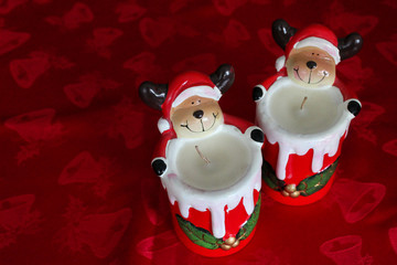 christmas reindeer with candle